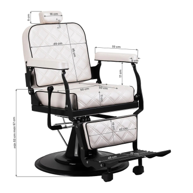 Juuksuritool Barber Chair Gabbiano Carlos Extra Pearl 16