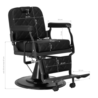 Barber krēsls Barber Chair Gabbiano Carlos Black 16