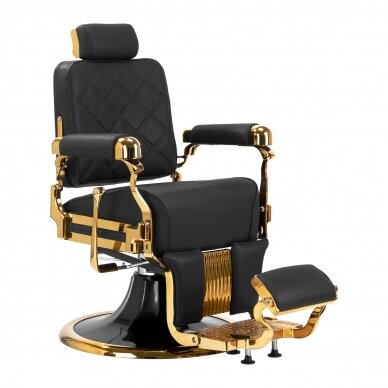 Hairdressing Barber Chair Gabbiano Leonardo Gold Black