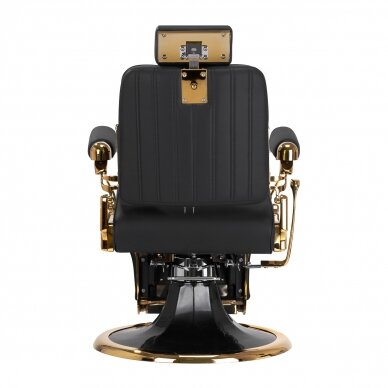 Hairdressing Barber Chair Gabbiano Leonardo Gold Black 2