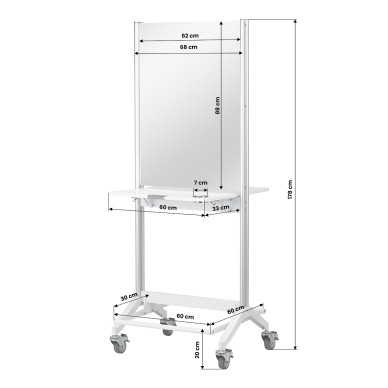 Doppelseitiger Friseurspiegel auf Rollen Gabbiano GI-03 10