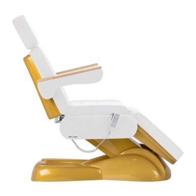 Kosmetikstuhl SILLON LUX 273B ELECTRIC ARMCHAIR 3 MOTOR GOLD WHITE 1