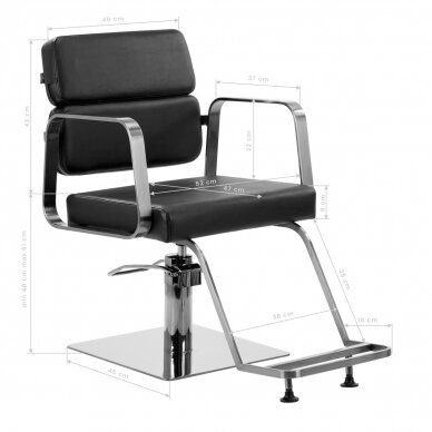 Hairdressing chair Gabbiano Porto Silver Black 8