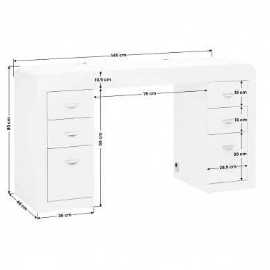 Kosmetologinis stalas 314 White 4