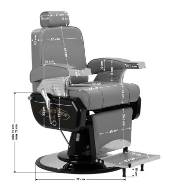 Barbierstuhl Professional Barber Chair Hair System 91021 Grey 16