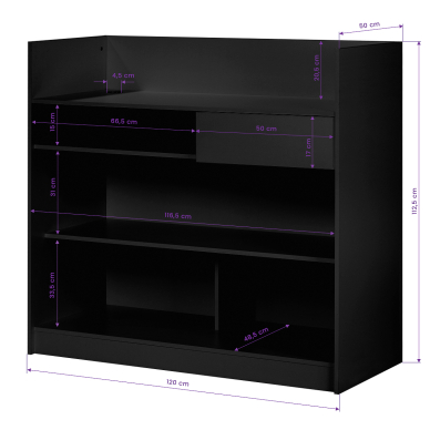 Reception desk Hair System MT-S10 Black 4