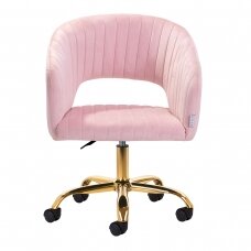 Office chair with wheels 4Rico QS-OF212G Velvet Pink