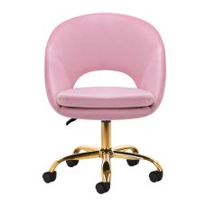 Office chair with wheels 4Rico QS-MF18G Velvet Pink