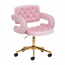 Office chair with wheels 4Rico QS-OF213G Velvet Pink