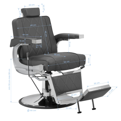 Kirpyklos kėdė Professional Barber Chair Hair System BM88066 Grey 16