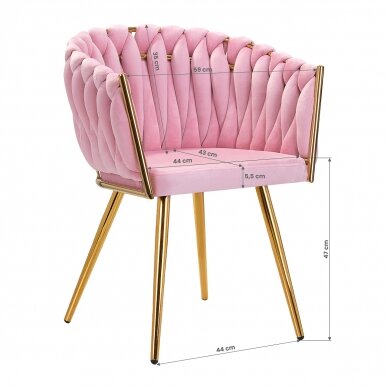 Armchair 4Rico QS-GW06G Velvet Pink 8