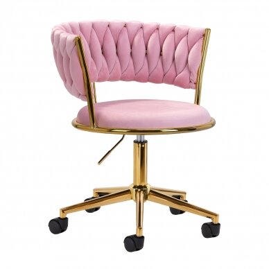 Office chair with wheels 4Rico QS-GW01G Velvet Pink