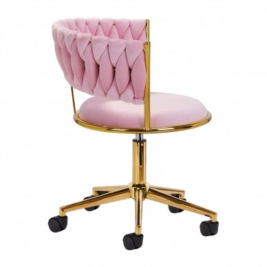 Office chair with wheels 4Rico QS-GW01G Velvet Pink 2