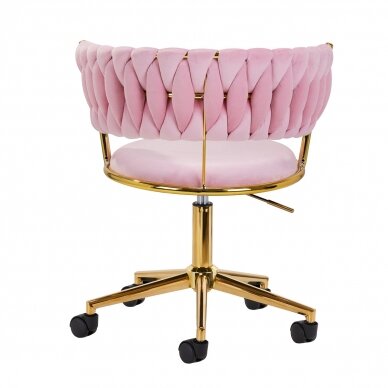 Office chair with wheels 4Rico QS-GW01G Velvet Pink 3