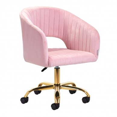 Office chair with wheels 4Rico QS-OF212G Velvet Pink