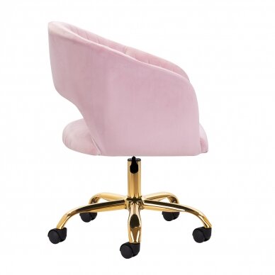 Office chair with wheels 4Rico QS-OF212G Velvet Pink 2