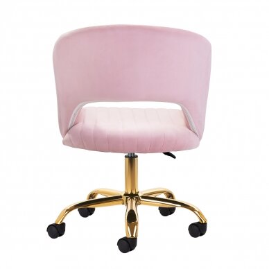 Office chair with wheels 4Rico QS-OF212G Velvet Pink 3