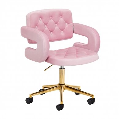 Bürostuhl mit Rollen 4Rico QS-OF213G Velvet Pink