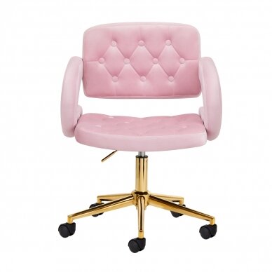 Bürostuhl mit Rollen 4Rico QS-OF213G Velvet Pink 1