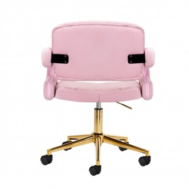 Office chair with wheels 4Rico QS-OF213G Velvet Pink 2