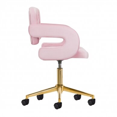 Office chair with wheels 4Rico QS-OF213G Velvet Pink 3