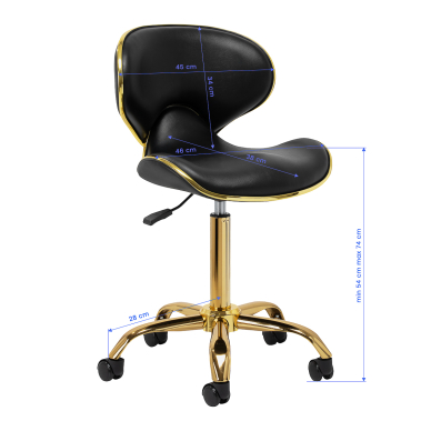 Kosmetoloģijas taburete Gabbiano Q-4599G Gold Black 7