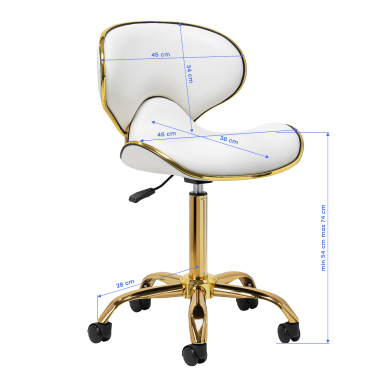 Beautician stool Gabbiano Q-4599G Gold White 7