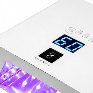 Profesionali nagų lempa metaliniu korpusu ir vidiniu veidrodžiu UV LED OCHO NAILS PRO X23 180W 6