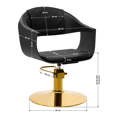 Парикмахерское кресло Gabbiano A364 Gold Black 8