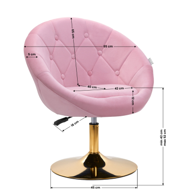 Swivel armchair 4Rico QS-BL12B Velvet Pink 8