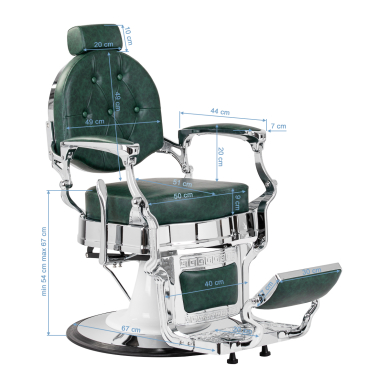 Friseurstuhl Barber Chair President Green Chrome 16