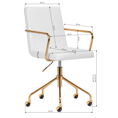 Офисный стул на колесиках QS-OF211G Gold Cream Grey 8