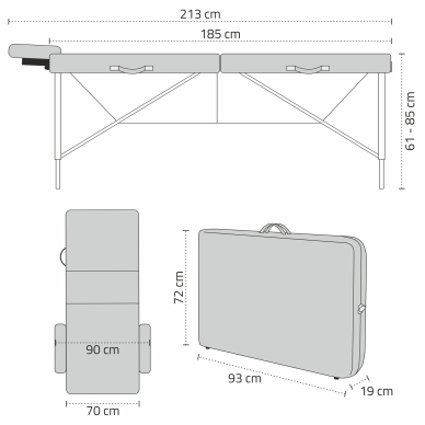 Folding massage table AvenoLife Bianca 3 Beige (Economy Line) 16