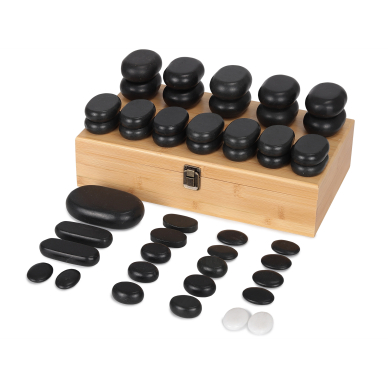 Massagestein-set aus vulkanbasalt (45 steine)