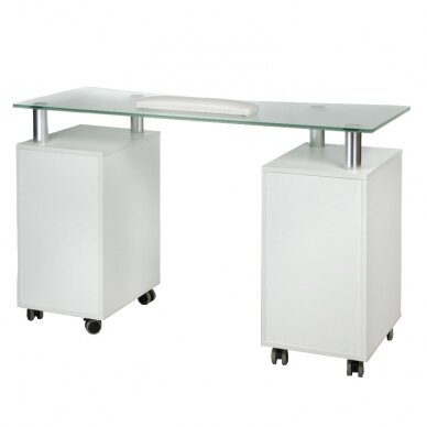 Cosmetics desk MANICURE DESK ESTHETIC GLASS WHITE 1