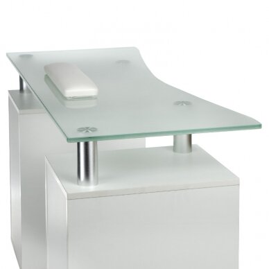 Маникюрный стол MANICURE DESK ESTHETIC GLASS WHITE 4