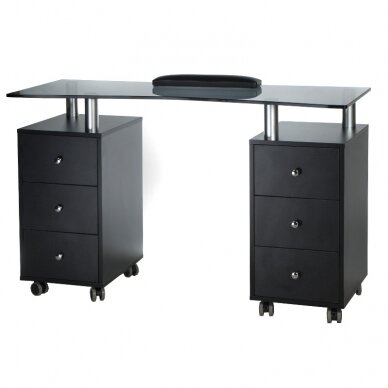 Kosmētikas galds MANICURE DESK ESTHETIC GLASS BLACK