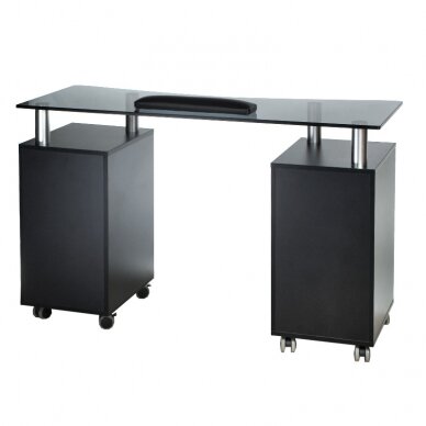 Cosmetics desk MANICURE DESK ESTHETIC GLASS BLACK 1