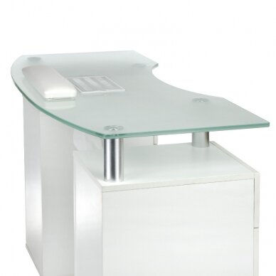 Manikiūro stalas MANICURE DESK PRACTIC GLASS WHITE 5