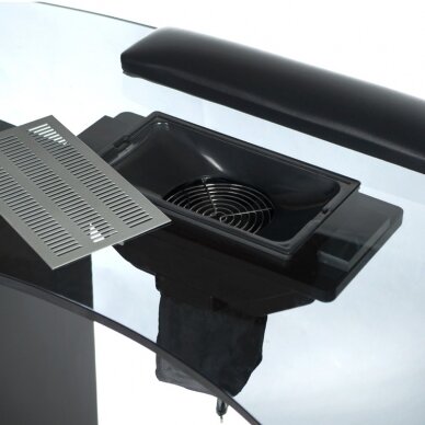 Manikyyripöytä pölynkerääjällä MANICURE DESK PRACTIC GLASS BLACK 3