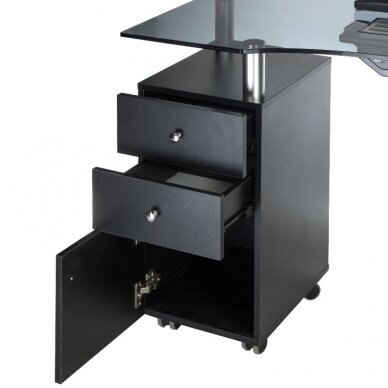 Maniküürilaud tolmukoguriga MANICURE DESK PRACTIC GLASS BLACK 4