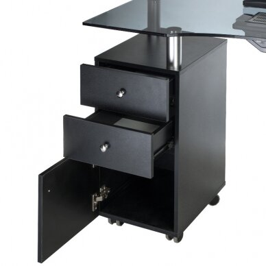 Manicure table with dust collector MANICURE DESK PRACTIC GLASS BLACK 4