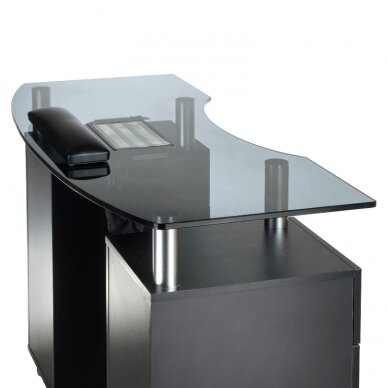 Manikyyripöytä pölynkerääjällä MANICURE DESK PRACTIC GLASS BLACK 5