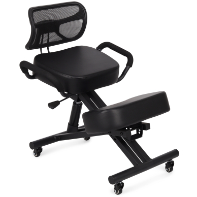 Balance kneeling chair with backrest Ergo Pro Black