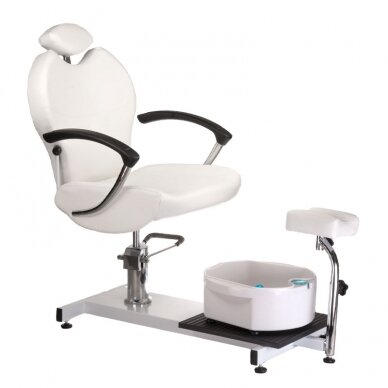 Pedikīra krēsls ar kāju vanniņu PEDICURE CHAIR COMFORT HYDRAULIC WHITE