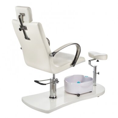 Pedikyyrituoli jalkakylvyllä PEDICURE CHAIR PROFESSIONAL HYDRAULIC WHITE 5