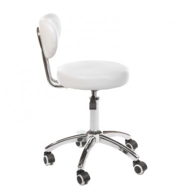 Kosmetologinė meistro kėdutė COSMETIC BEAUTY STOOL PRACTIC SKANDI WHITE 1