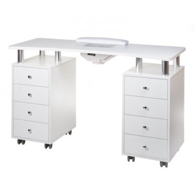 Manicure table with dust collector MANICURE DESK PRACTIC WHITE