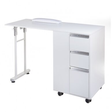 Kokoontaitettava kosmetiikkapöytä FOLDING MANICURE DESK 2IN1 WHITE