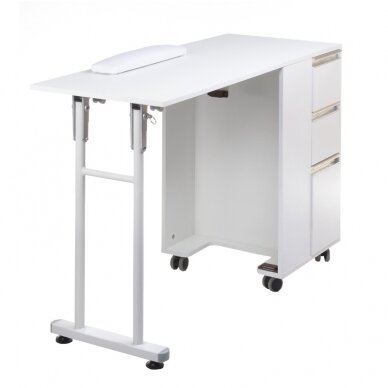 Sulankstomas kosmetologinis stalas FOLDING MANICURE DESK 2IN1 WHITE 3